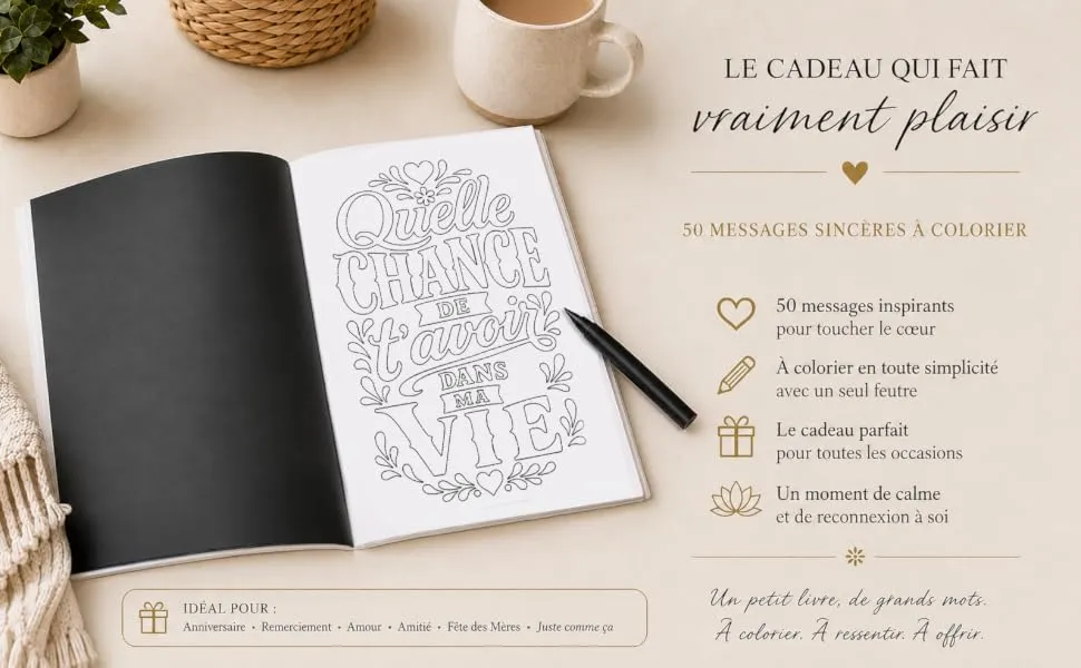 Coloriage Monochrome Juste pour Toi : mise en scène du livre, visuel 2